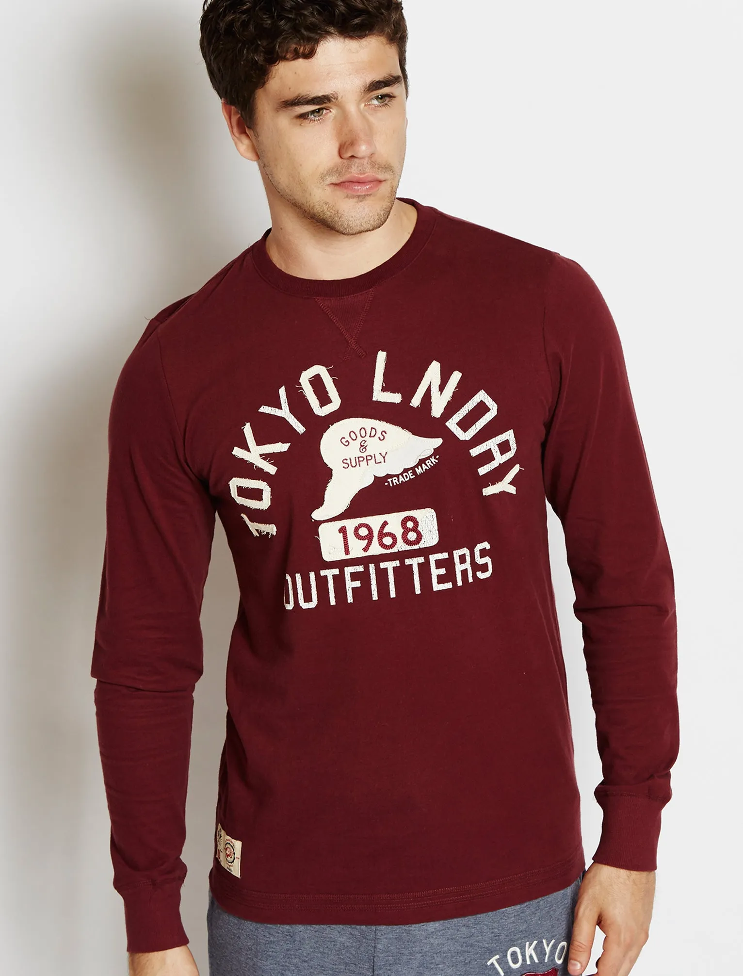 Tokyo Laundry Dane long sleeved top in oxblood