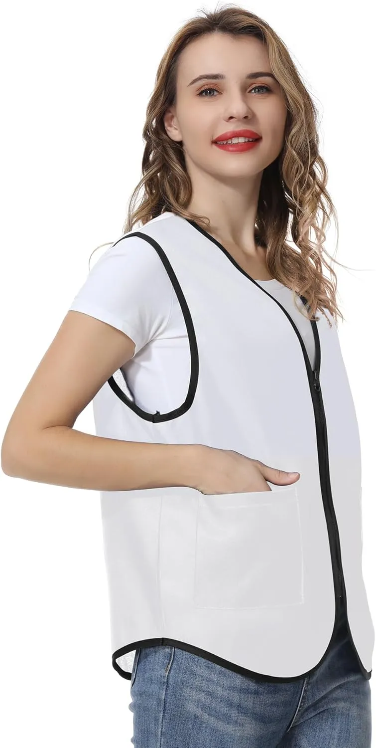 TopTie Supermarket Apron Zipper Vest For Clerk Uniform Vest 5 Packs