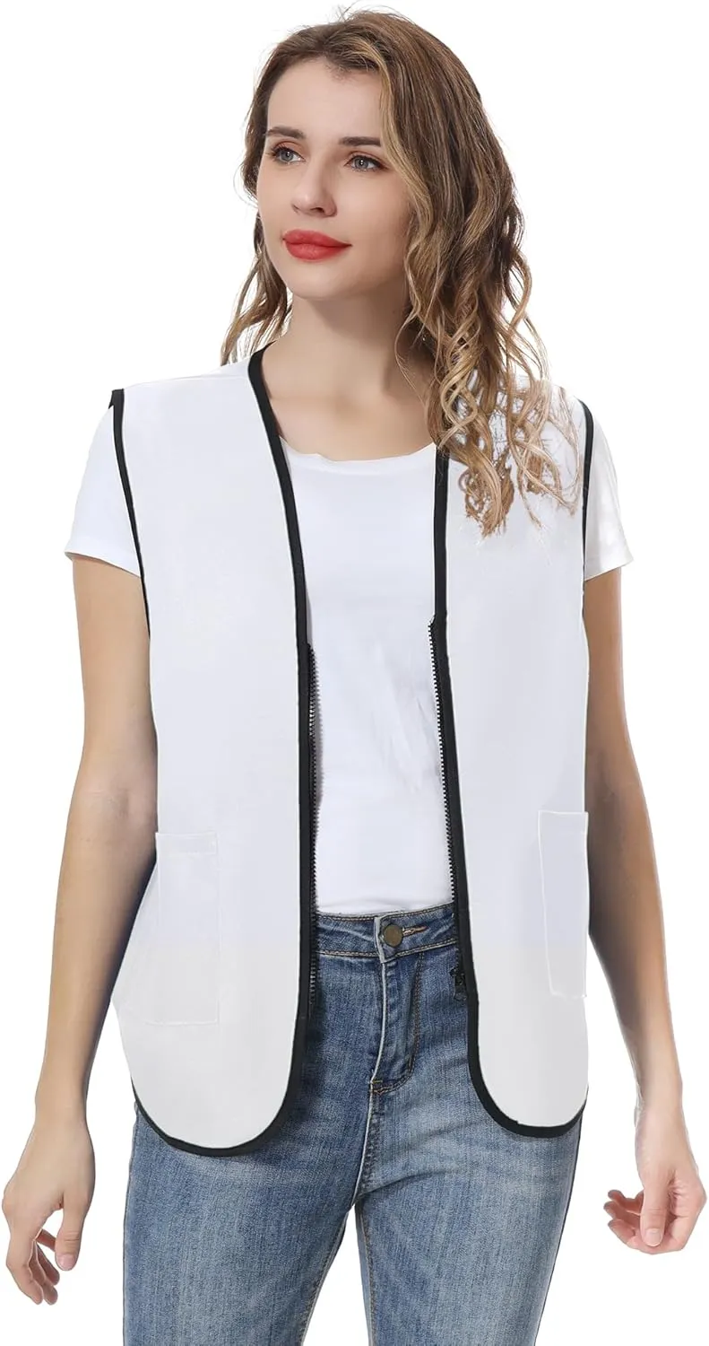 TopTie Supermarket Apron Zipper Vest For Clerk Uniform Vest 5 Packs