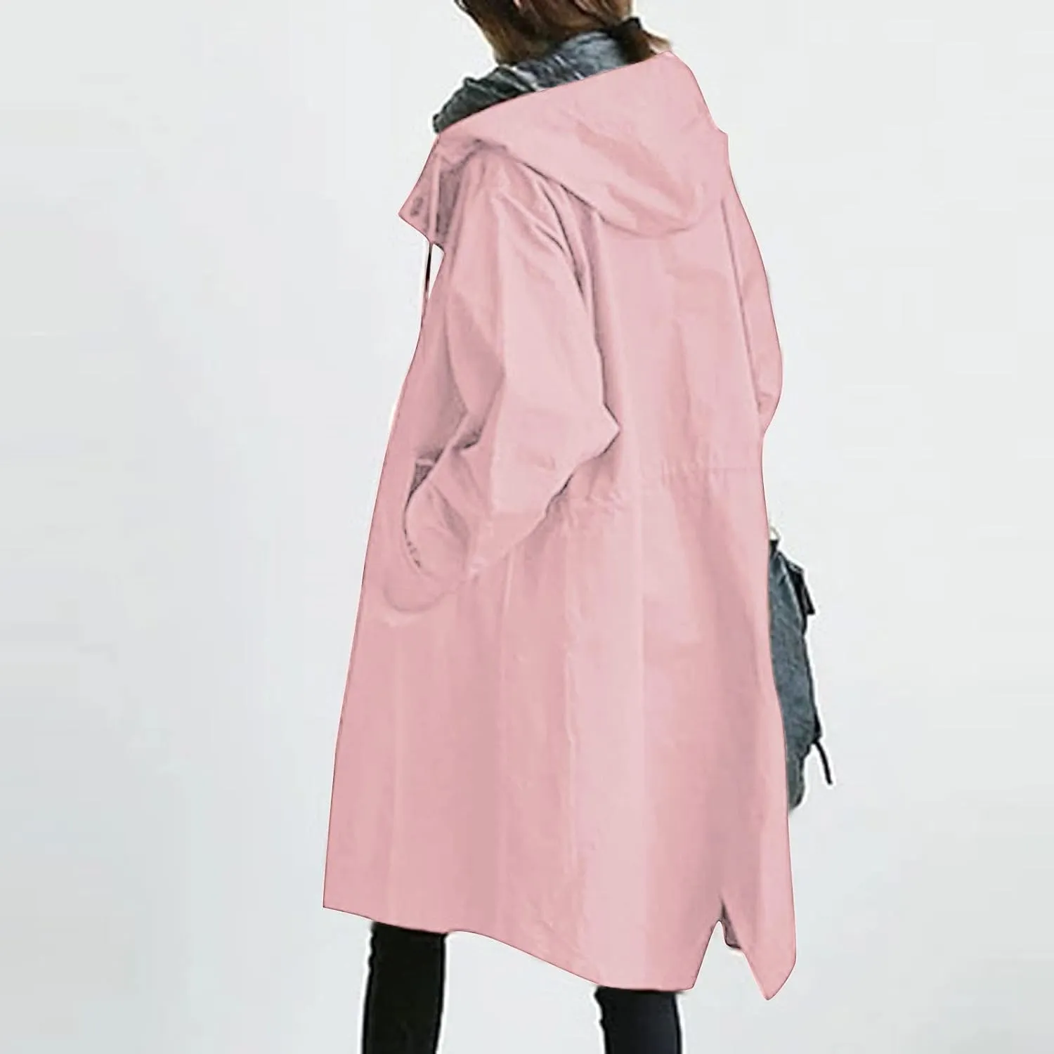 Trench Coat Women Hooded Coat Outwear Womens Elegant Windbreaker Wild Womens Double Breasted Classic Long Trench