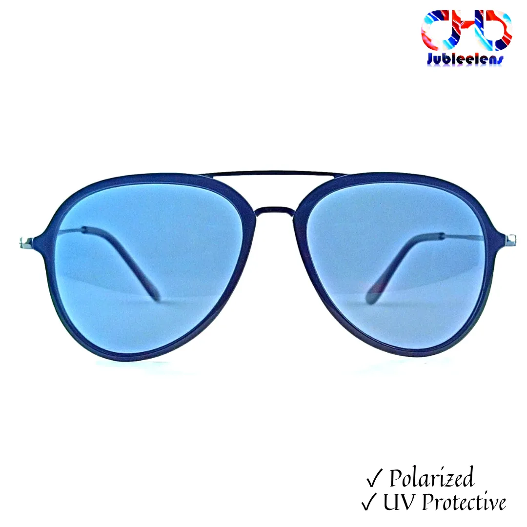 Trendy Aviator Jubleelens® Black Polarised Sunglasses For Men