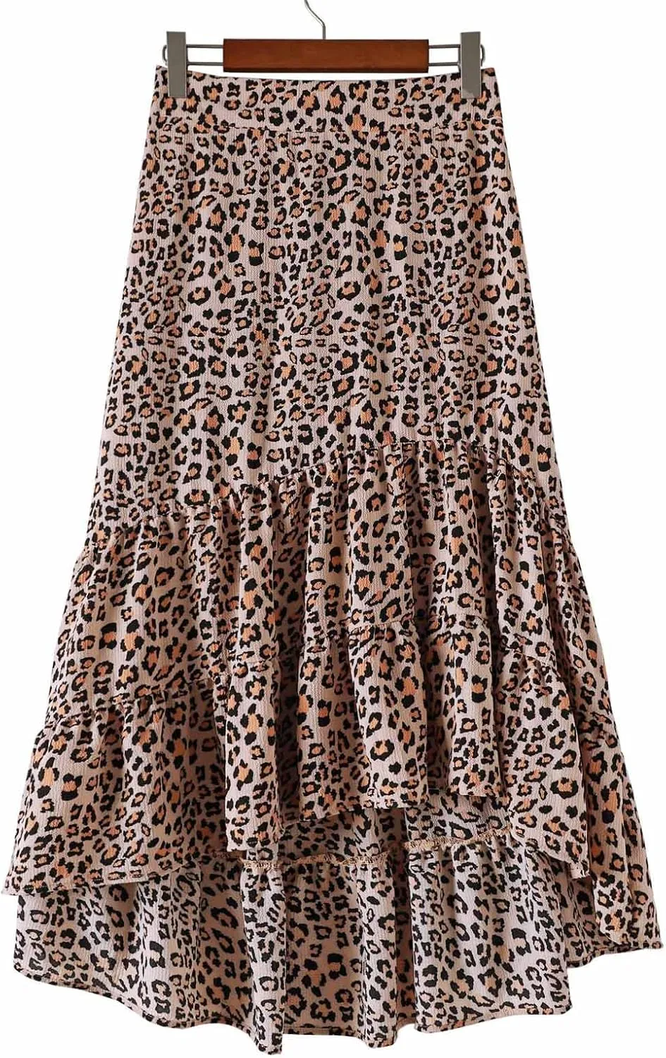 tuduoms Ditzy Floral Skirt Midi Boho Elastic High Waist Skirt A-line Long Vintage Skirts for Women High Low Pleated Skirt