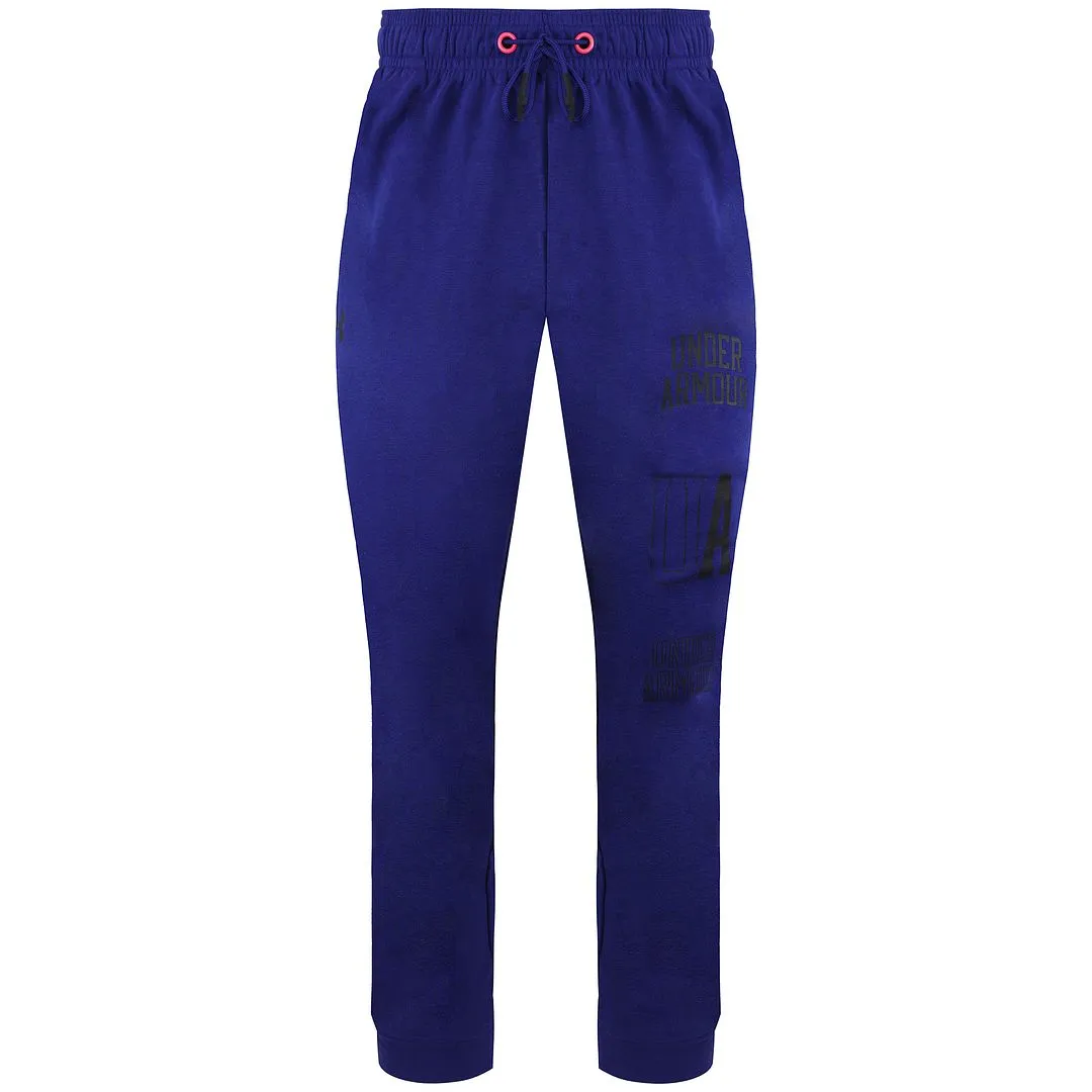 Under Armour Rival Terry Mens Blue Track Pants
