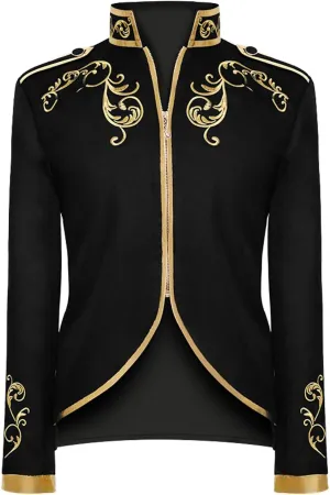 Unisex Military Blazers Prince Coats Drummer Parade Punk Officer Fitted Jackets