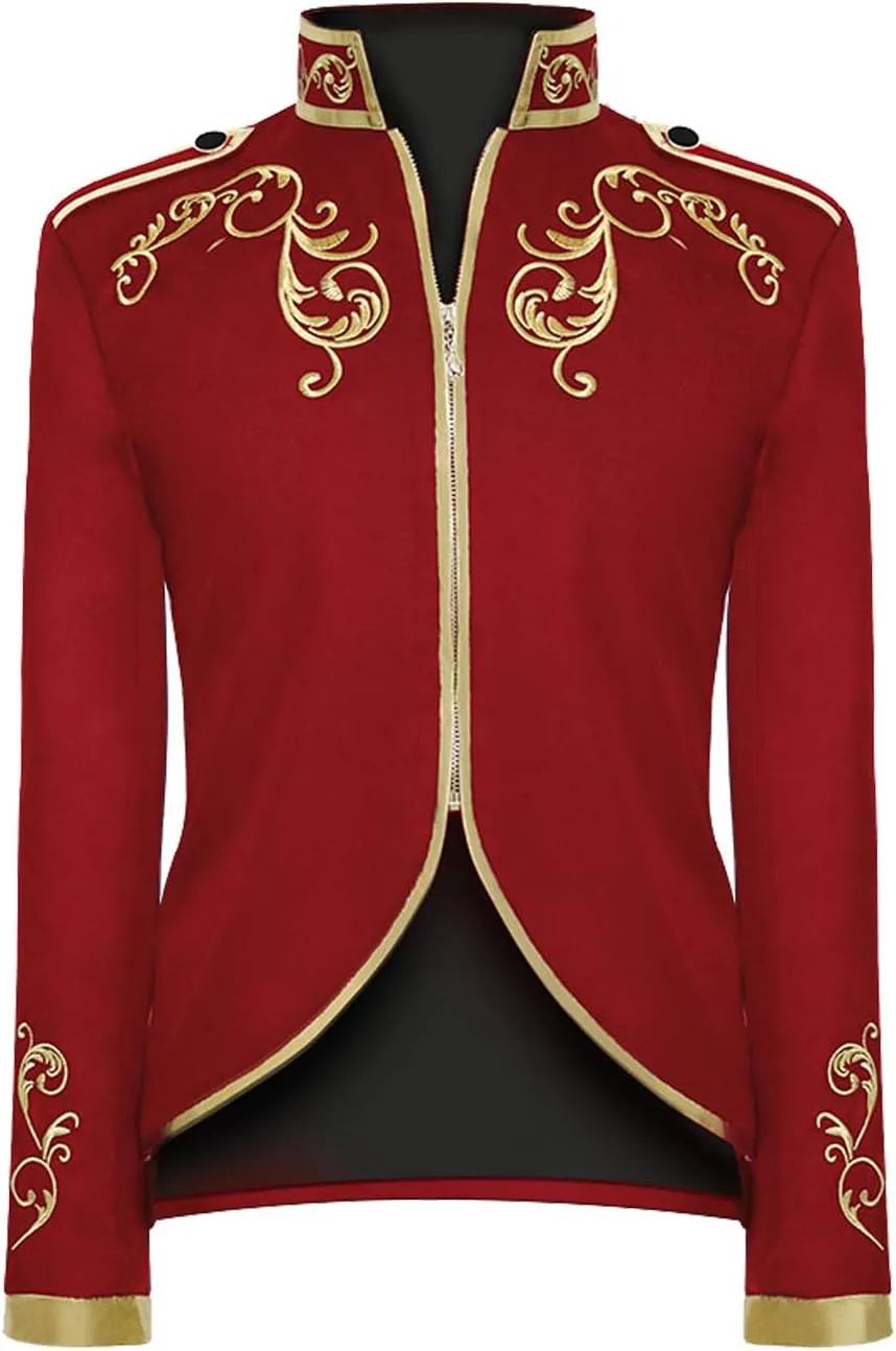 Unisex Military Blazers Prince Coats Drummer Parade Punk Officer Fitted Jackets