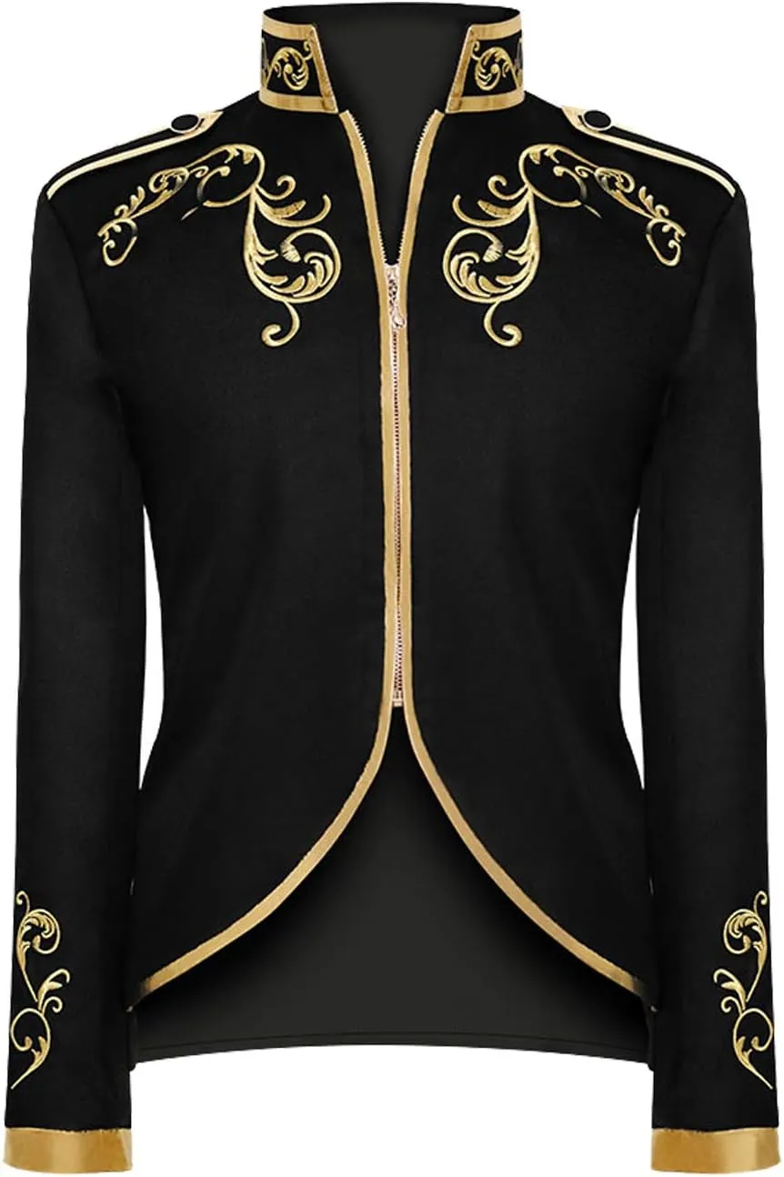 Unisex Military Blazers Prince Coats Drummer Parade Punk Officer Fitted Jackets