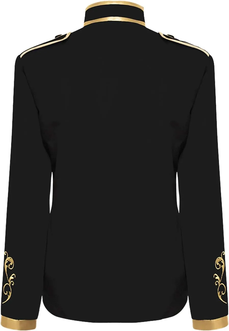 Unisex Military Blazers Prince Coats Drummer Parade Punk Officer Fitted Jackets