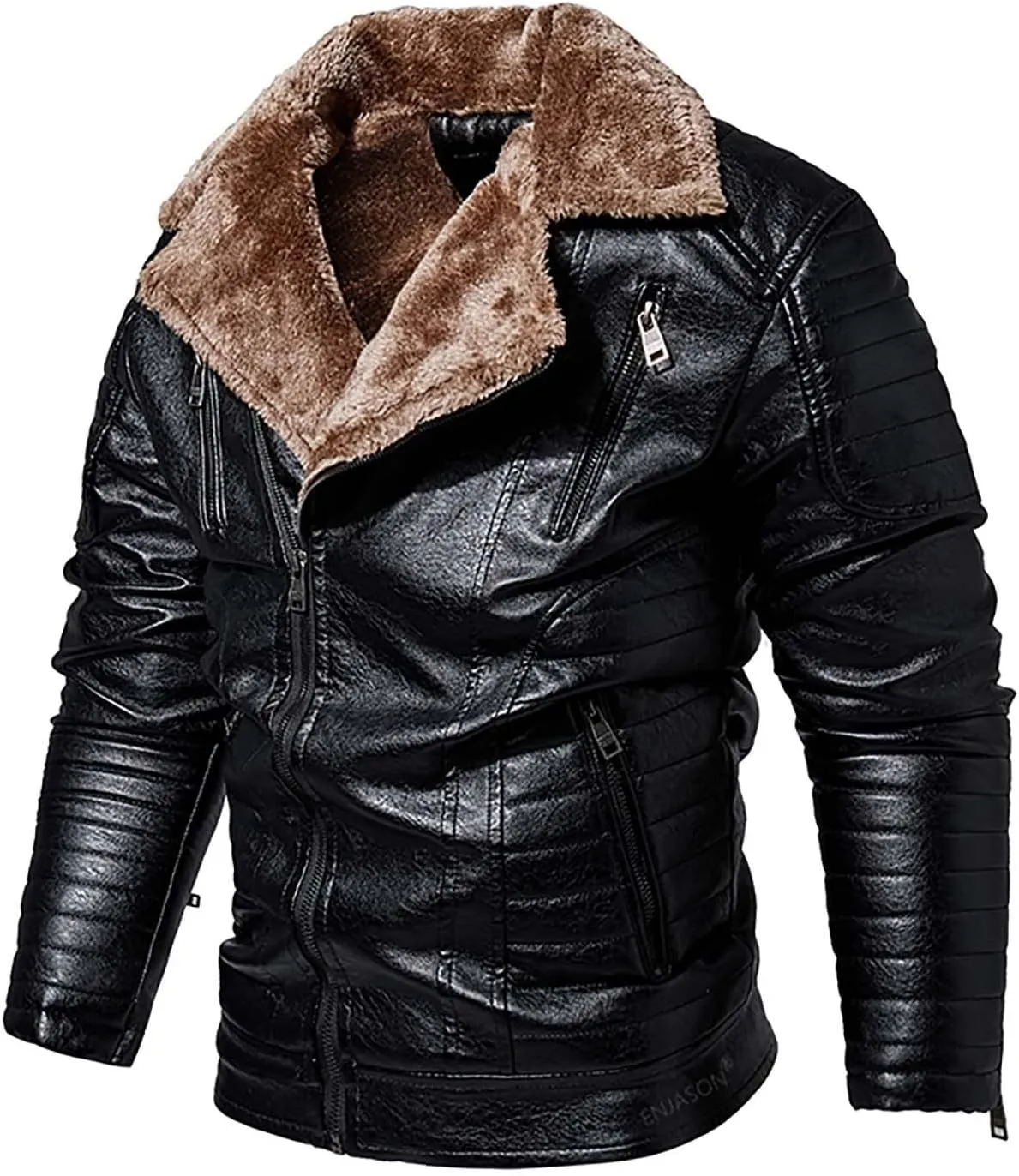 usnsm Bomber Jacket Men Leather,B3 Bomber Sheepskin Shearling Leather Jacket Aviator Fighter Pilots Winter Fur Jacket