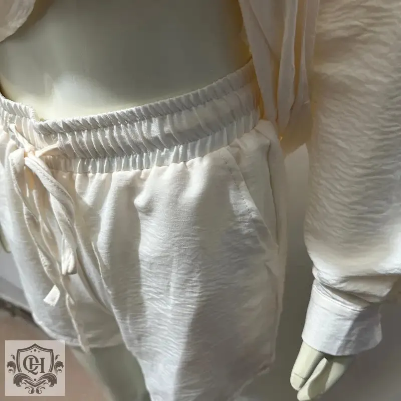 V-Neck Loose Shirt & Shorts Set