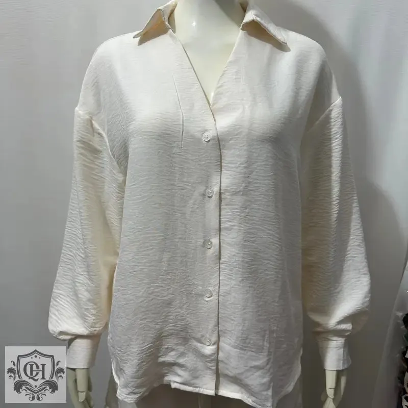 V-Neck Loose Shirt & Shorts Set