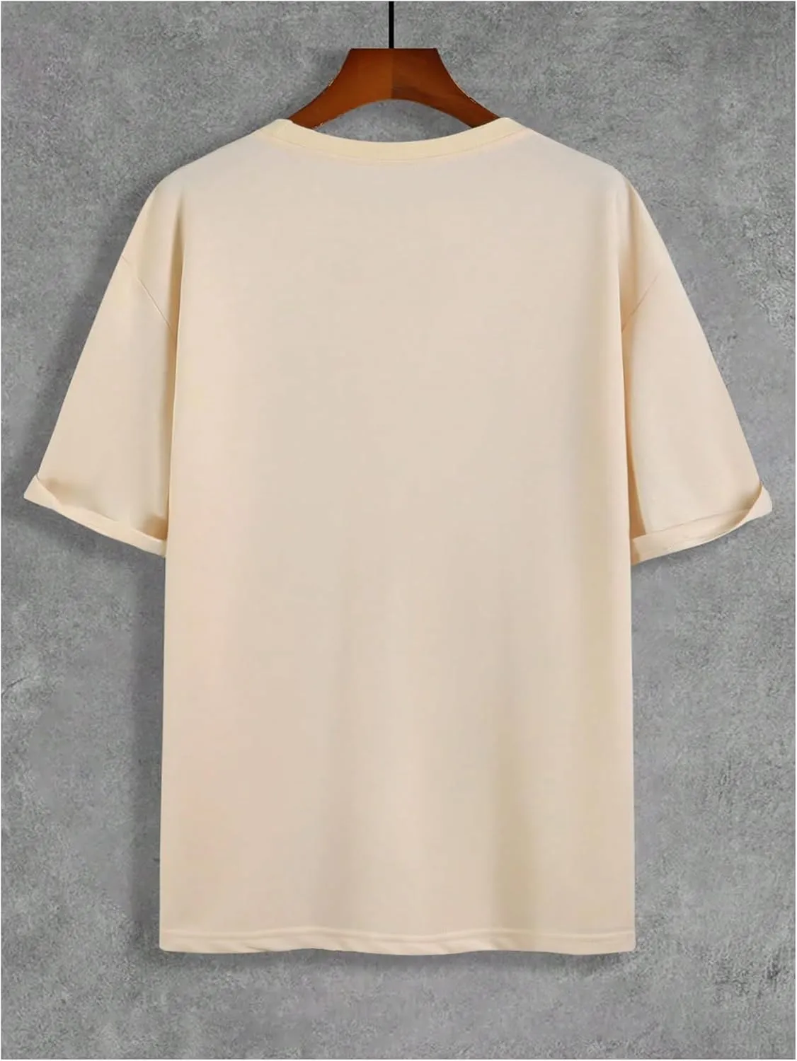 Verdusa Men's Casual Oversized T Shirts Summer Round Neck Short Sleeve Basic Tee Tops