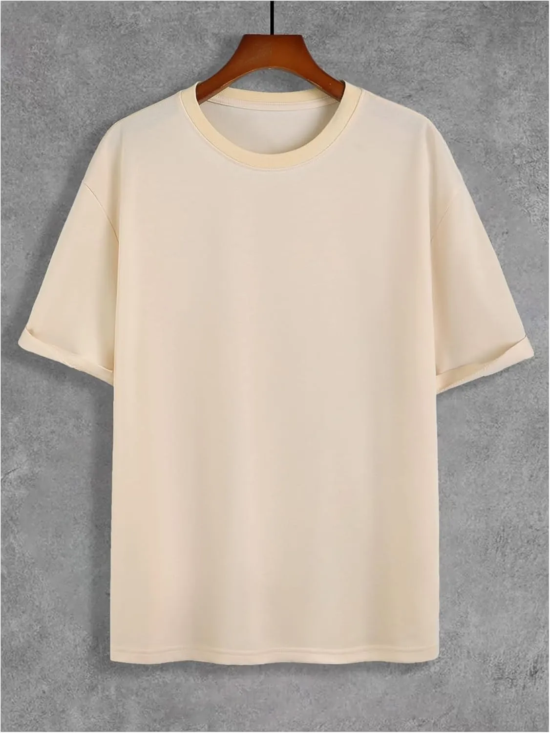 Verdusa Men's Casual Oversized T Shirts Summer Round Neck Short Sleeve Basic Tee Tops
