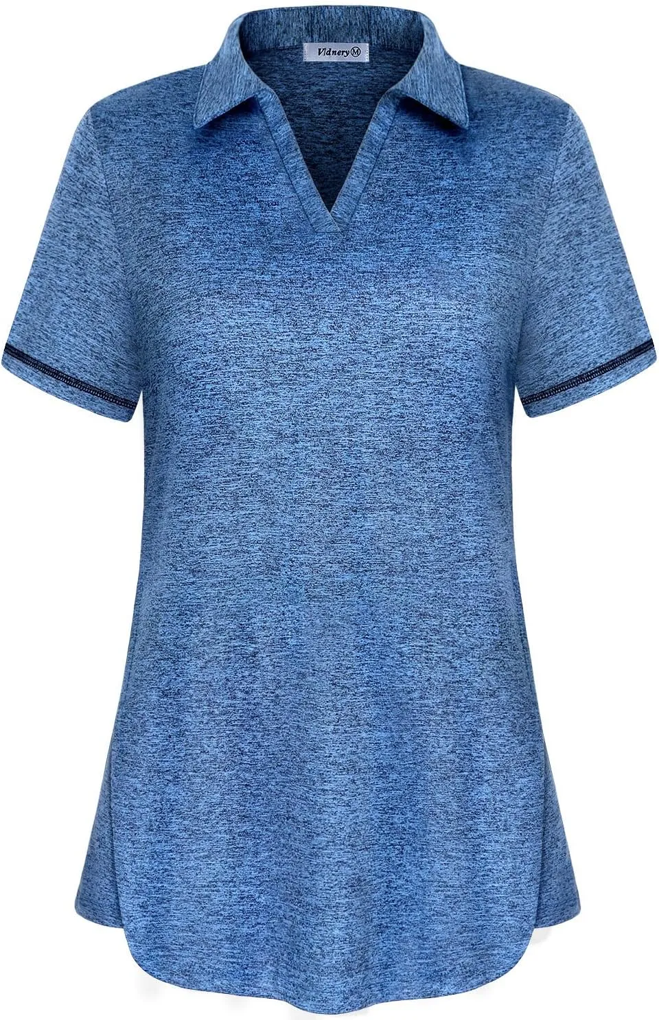 Vldnery Women's Golf Shirts Short Sleeve v Neck Loose Fit Plain Workout Tennis Polo T-Shirts