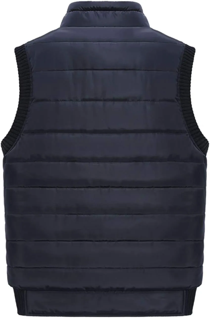 VtuAOL Men's Outerwear Vest for Men Winter Puffer Vests Fleece Lined Outdoor Warm Sleeveless Jackets