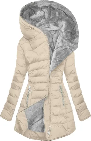 Warm Winter Coats For Women 2023 Trendy Sherpa Fleece Lined Hooded Jackets Thicken Quilted Puffer Coat Slim Fit