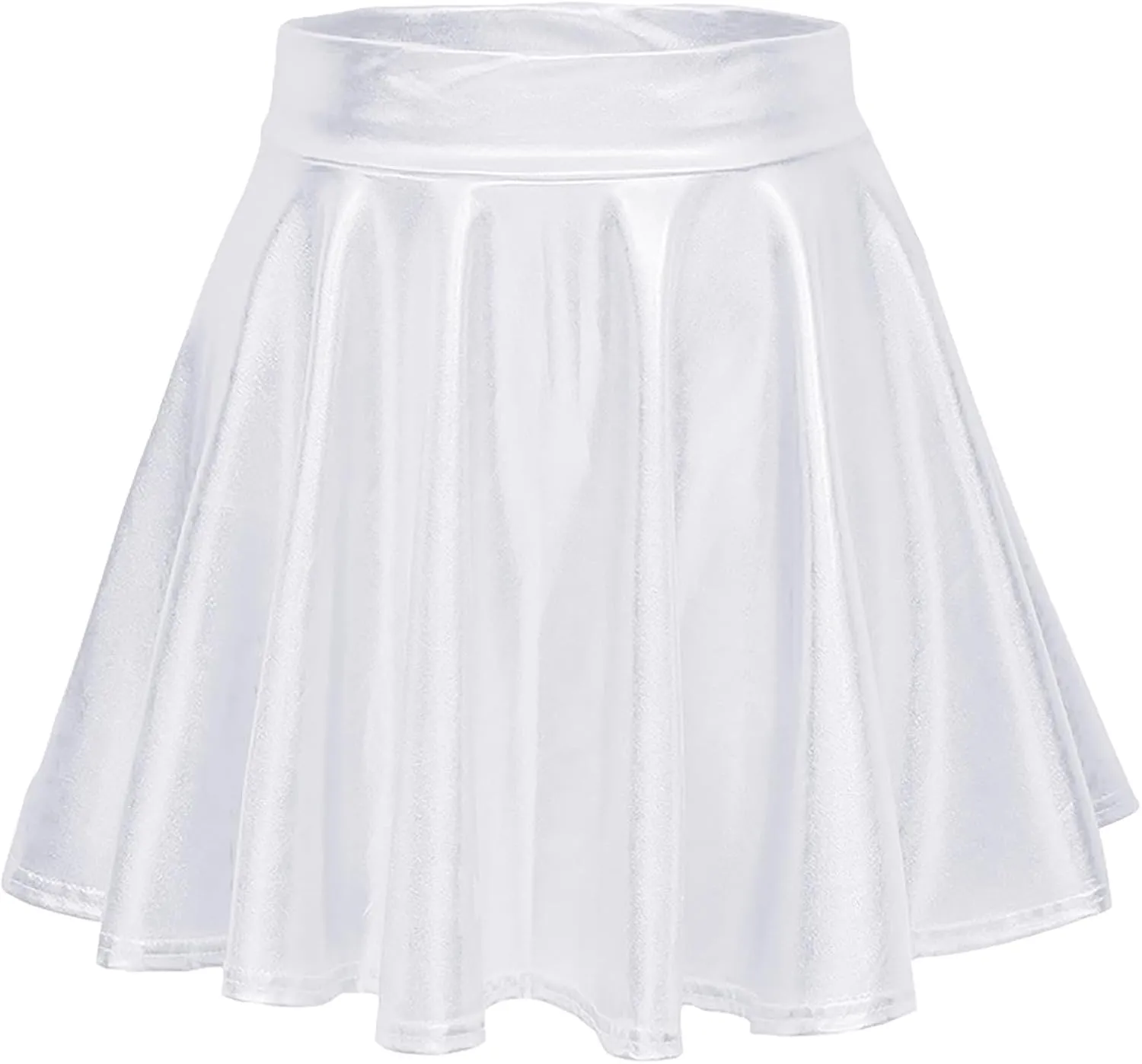 White Skirt Women Pleated Casual Curvy Hem Skirts Pure High Waisted Plus Size Baggy Skirt Performance Cosplay Skirt