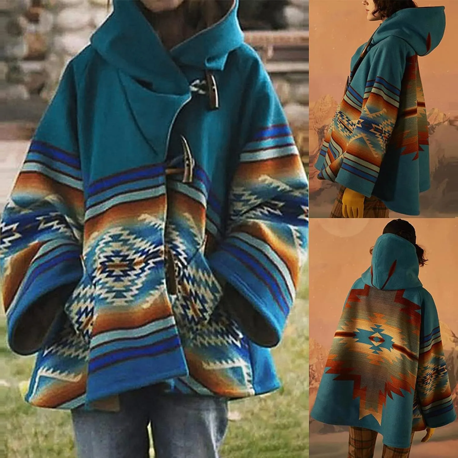 Winter Coats for Women Yellowstone Blend Beth Dutton Blue Hooded Kelly Reilly Coat