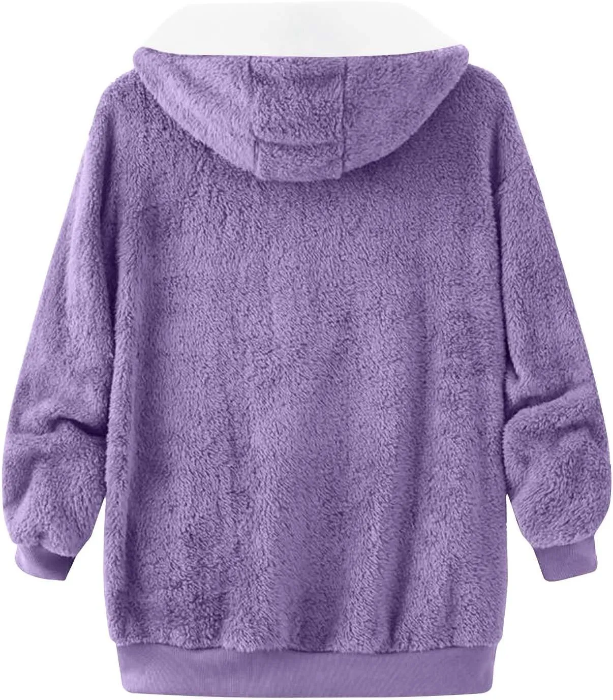 Winter Jackets for Women Fuzzy Fleece Jacket Hooded Color Block Patchwork Cardigan Coats Soft Shaggy Warm Outerwear