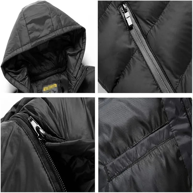 Winter Mens Sleeveless Hooded Vests Male Cotton-Padded Thicken Warm Waistcoats Jackets