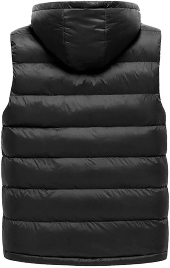 Winter Mens Sleeveless Hooded Vests Male Cotton-Padded Thicken Warm Waistcoats Jackets