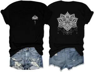 Women Graphic T-Shirts Casual Short Sleeve Tee Tops(Available in Plus Size)