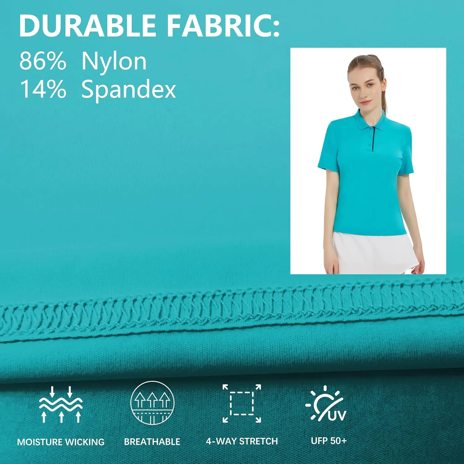 Women Print Golf Sport Polo Shirts Athletic Lightweight Quick Dry Slim Stretchable Tennis Short Sleeve Shirts