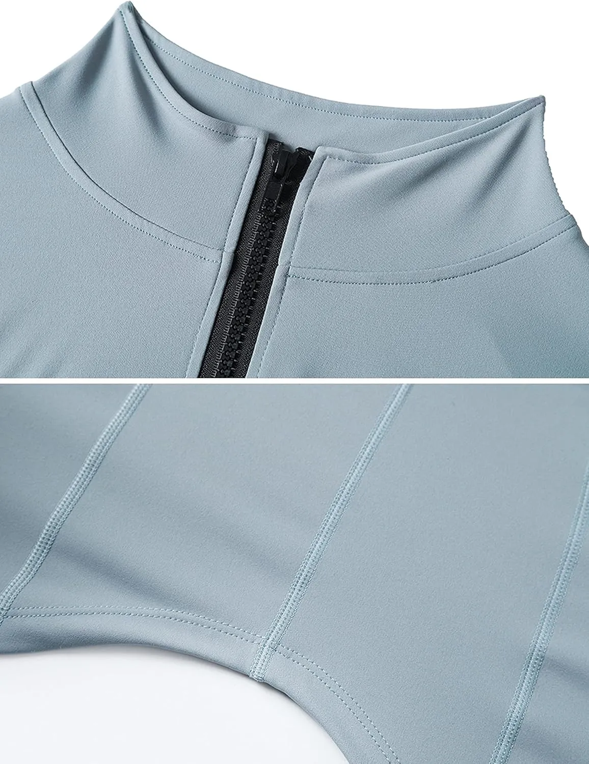 Women Summer Lightweight Cropped Athletic Zip Up Sleeveless Jackets Workout Gym Seamless Vests