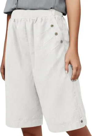 Womens 2024 Summer Casual Shorts Cotton and Linen Wide Leg Athletic Shorts Solid Buttons Sweat Cycling Short Pants 2024