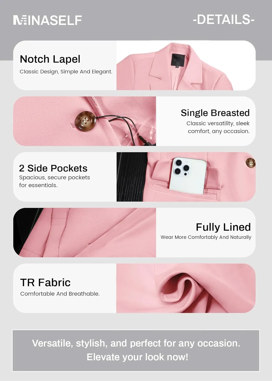 Women's 2025 Summer Short Sleeve Blazer Jacket Lightweight Fully-Lined Business Casual Fashion Suit with Pockets