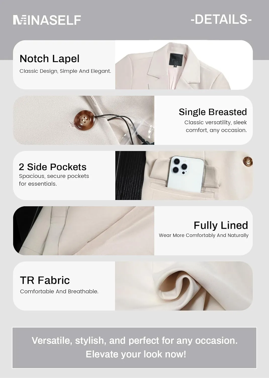 Women's 2025 Summer Short Sleeve Blazer Jacket Lightweight Fully-Lined Business Casual Fashion Suit with Pockets