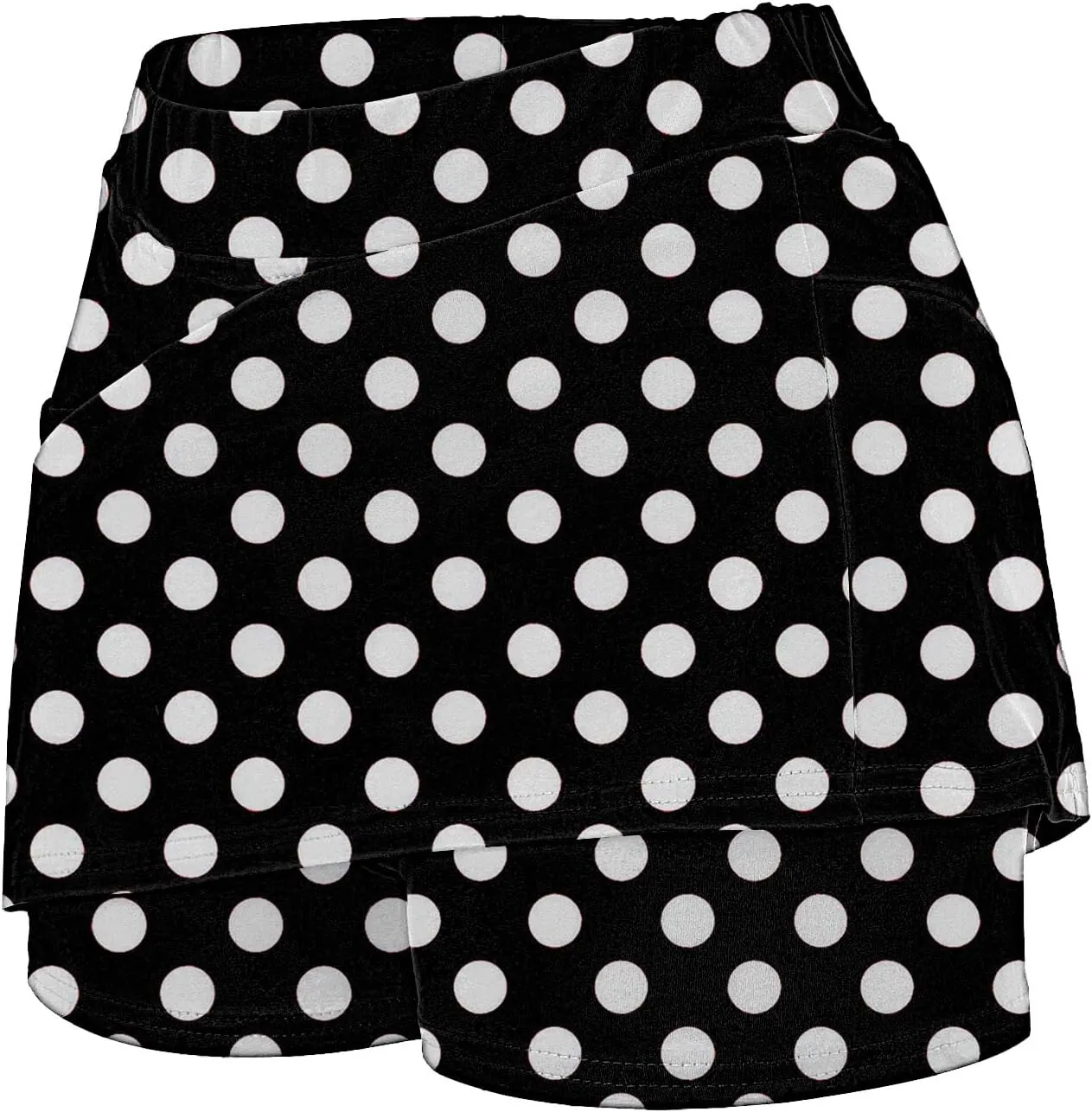 Womens Athletic Skorts with Pockets,High Waisted Tennis Skorts Polka Dot Print Golf Yoga Culottes Shorts Skirt