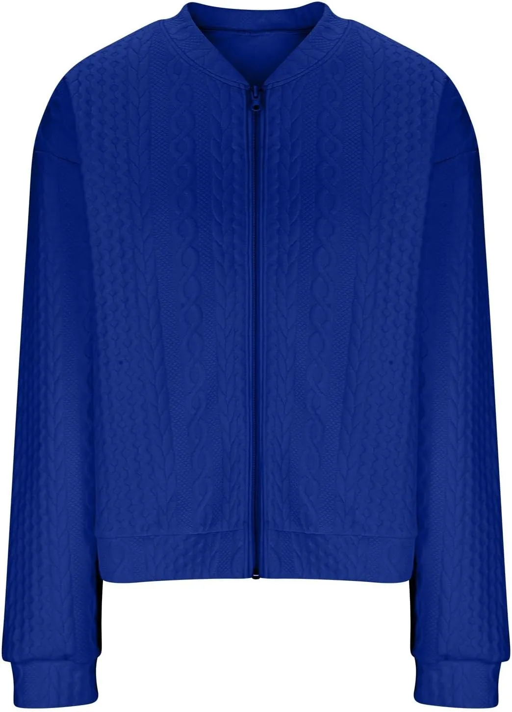 Women's Cardigan Zip Up Cable Knit Long Sleeve Trendy Y2K Sweater Jacket Crewneck Casual Teen Girls Coat 2024 Fall