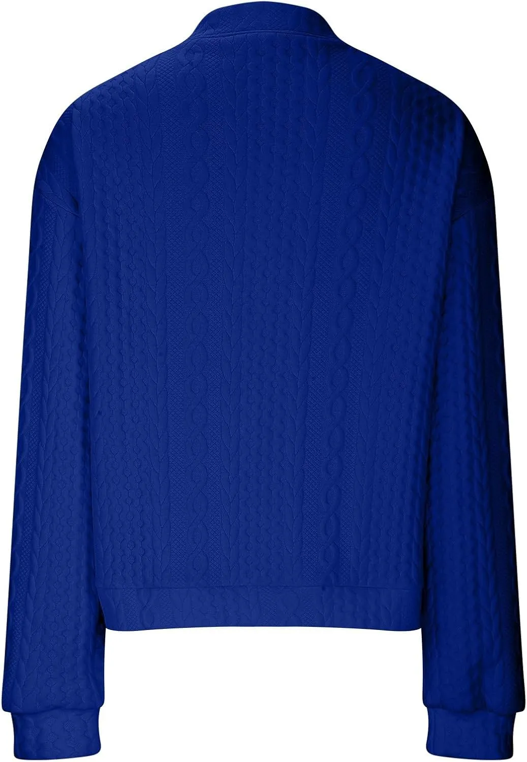 Women's Cardigan Zip Up Cable Knit Long Sleeve Trendy Y2K Sweater Jacket Crewneck Casual Teen Girls Coat 2024 Fall