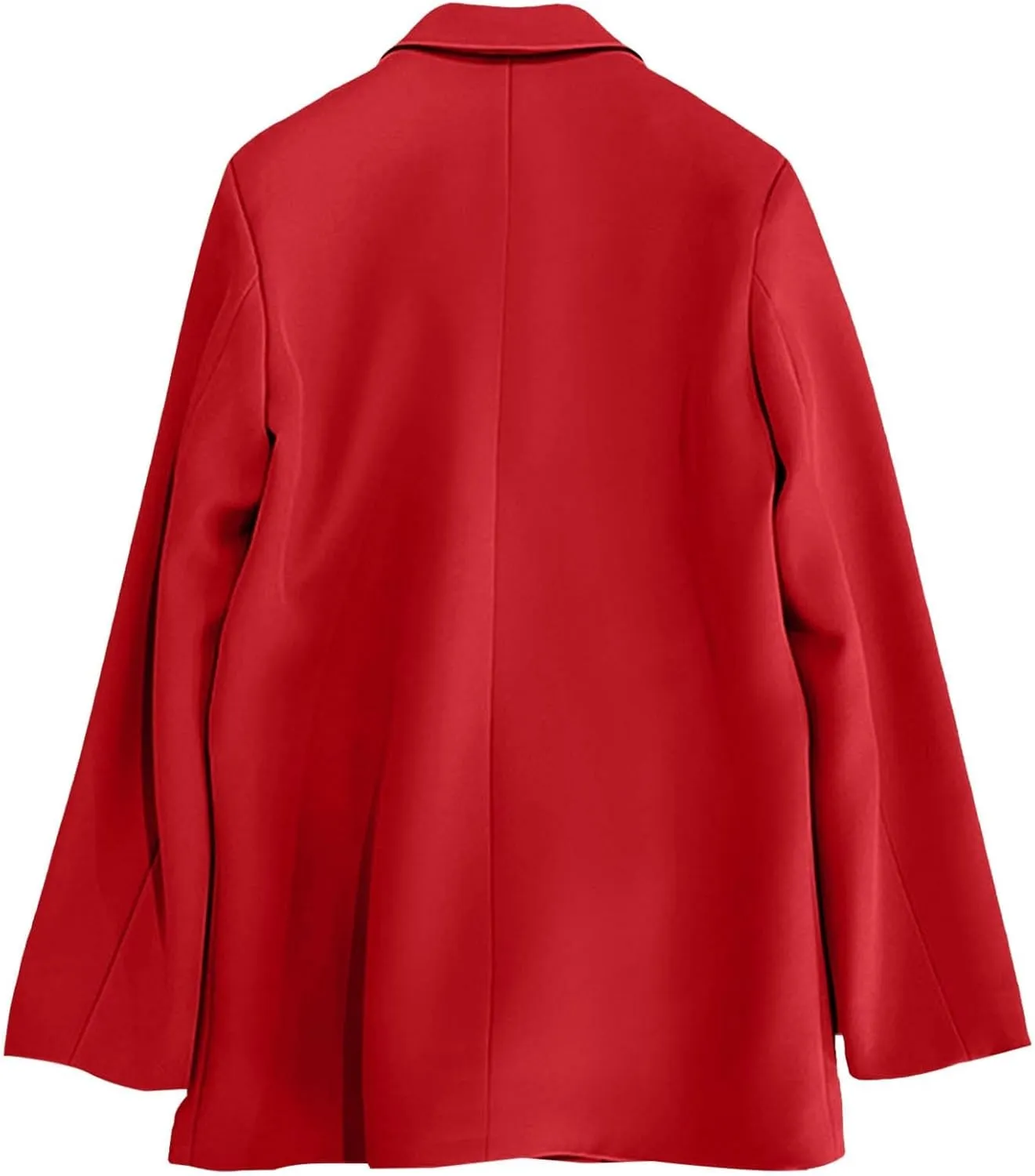 Womens Casual Blazer Jacket Slim Fit Simple Double Breasted Blazers Notched Collar Long Sleeve Work Office Jackets