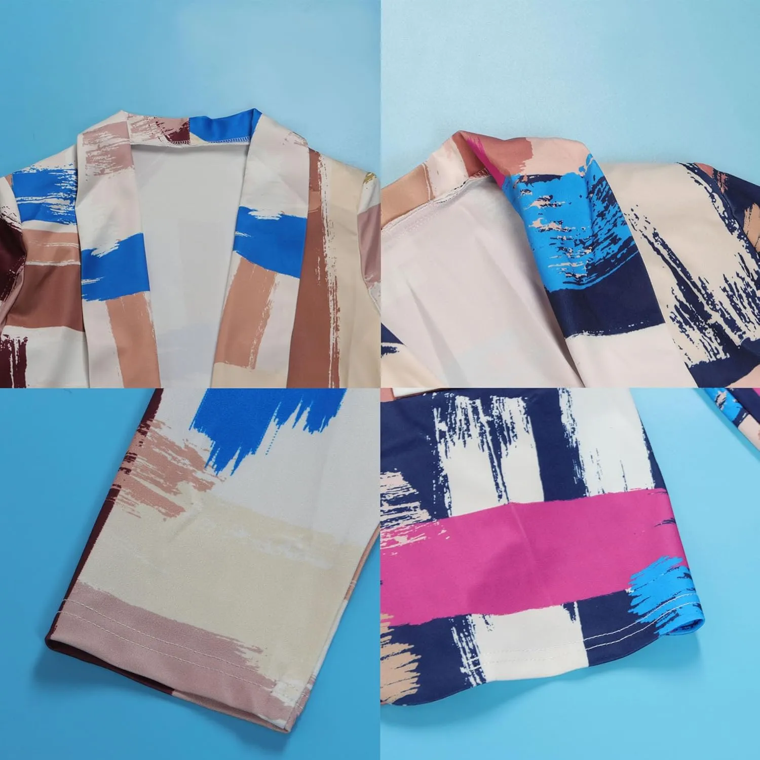 Women's Casual Blazers Jacket Colorful Tie Dye Lapel Open Front Blazer Jacket for Work Office