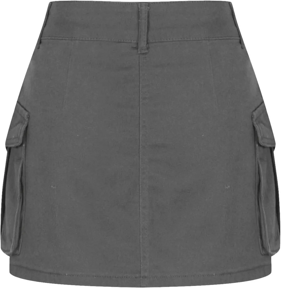Women's Casual Button Zipper Skirt High Waist Solid Color Jean Skirt Stretch Sexy Cute Denim Skirts with Pockets