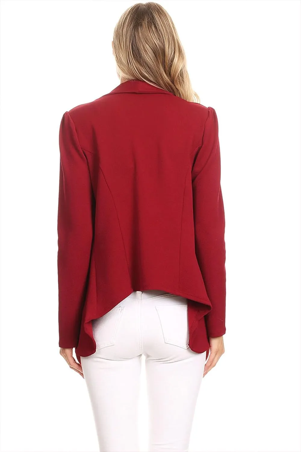 Women's Classic Casual Work Draped Open Front Blazer