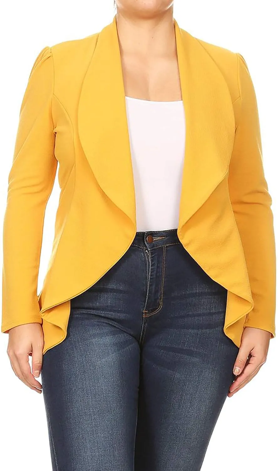 Women's Classic Casual Work Draped Open Front Blazer