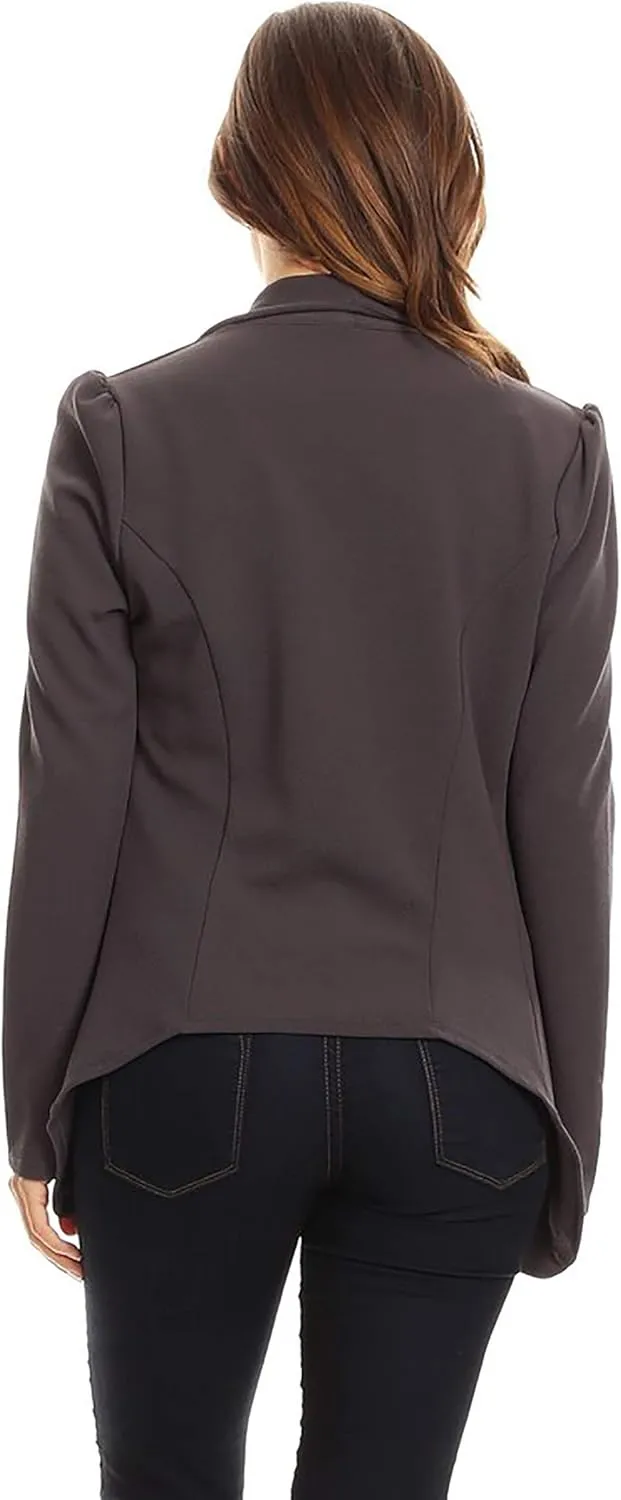 Women's Classic Casual Work Draped Open Front Blazer