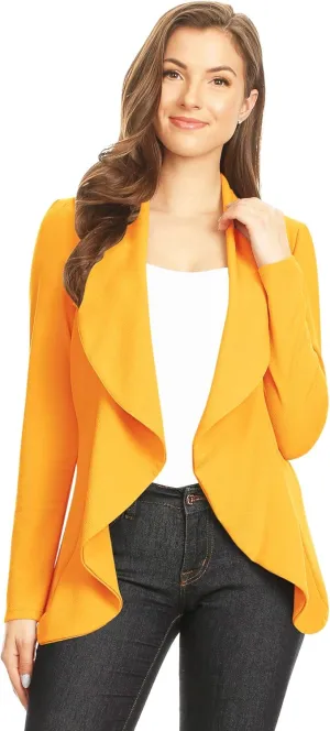 Women's Classic Casual Work Draped Open Front Blazer