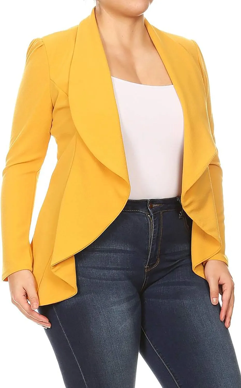 Women's Classic Casual Work Draped Open Front Blazer