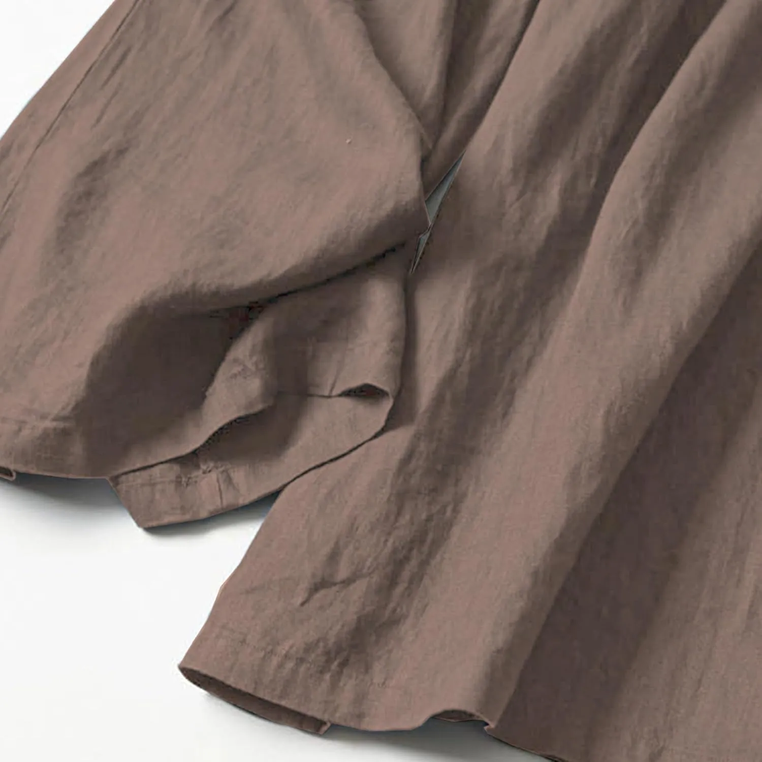 Women's Culottes Linen Wide Leg Pants Flowy Loose Cropped Pants Elastic Waist Palazzo Beach Pant Summer Casual Trouser