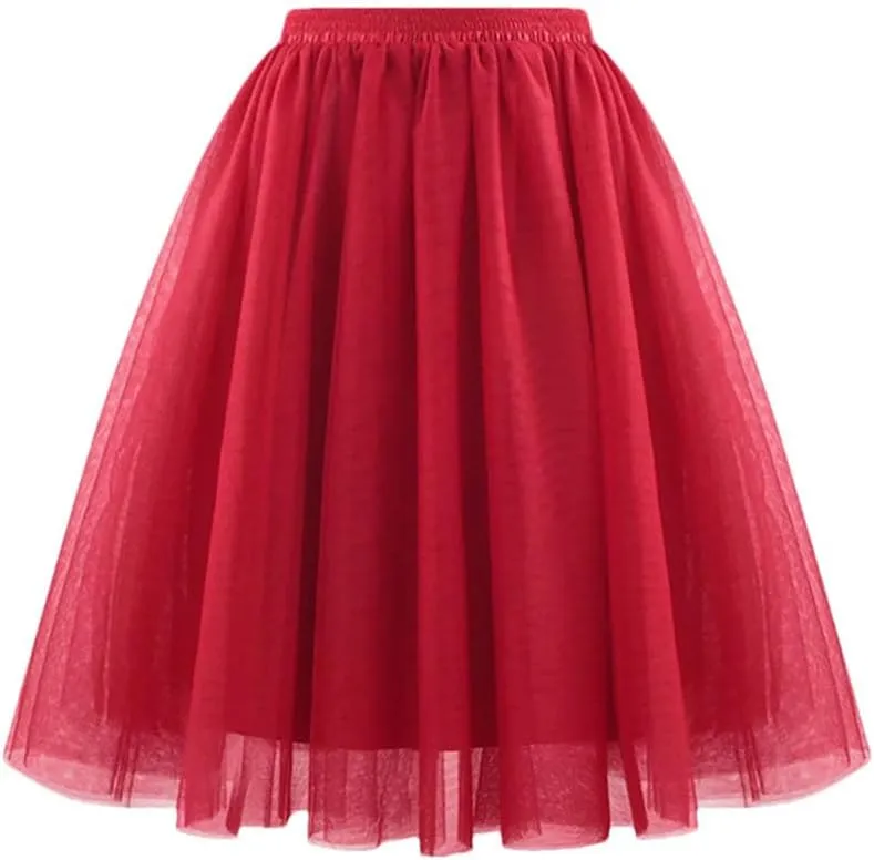 Women's Elegant High Waist Pleated Swing Skirt Vintage Casual Solid Skirts