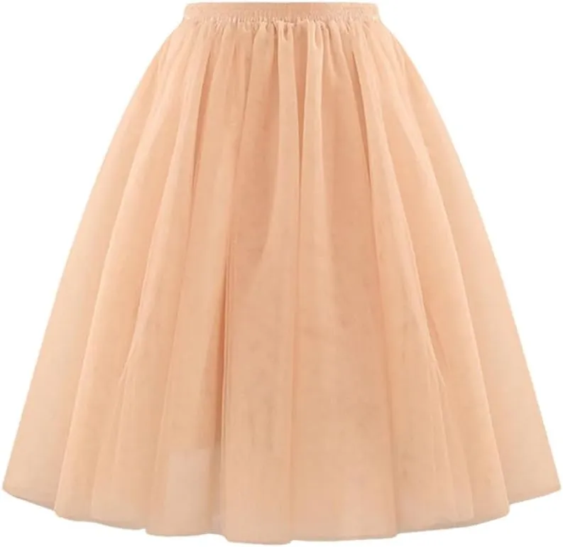 Women's Elegant High Waist Pleated Swing Skirt Vintage Casual Solid Skirts