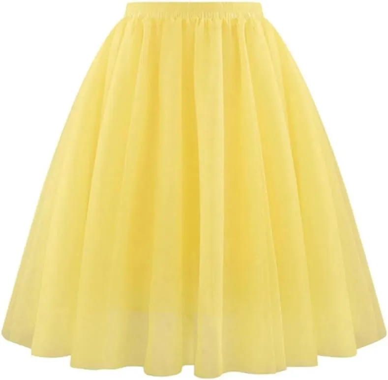 Women's Elegant High Waist Pleated Swing Skirt Vintage Casual Solid Skirts