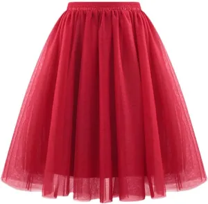 Women's Elegant High Waist Pleated Swing Skirt Vintage Casual Solid Skirts