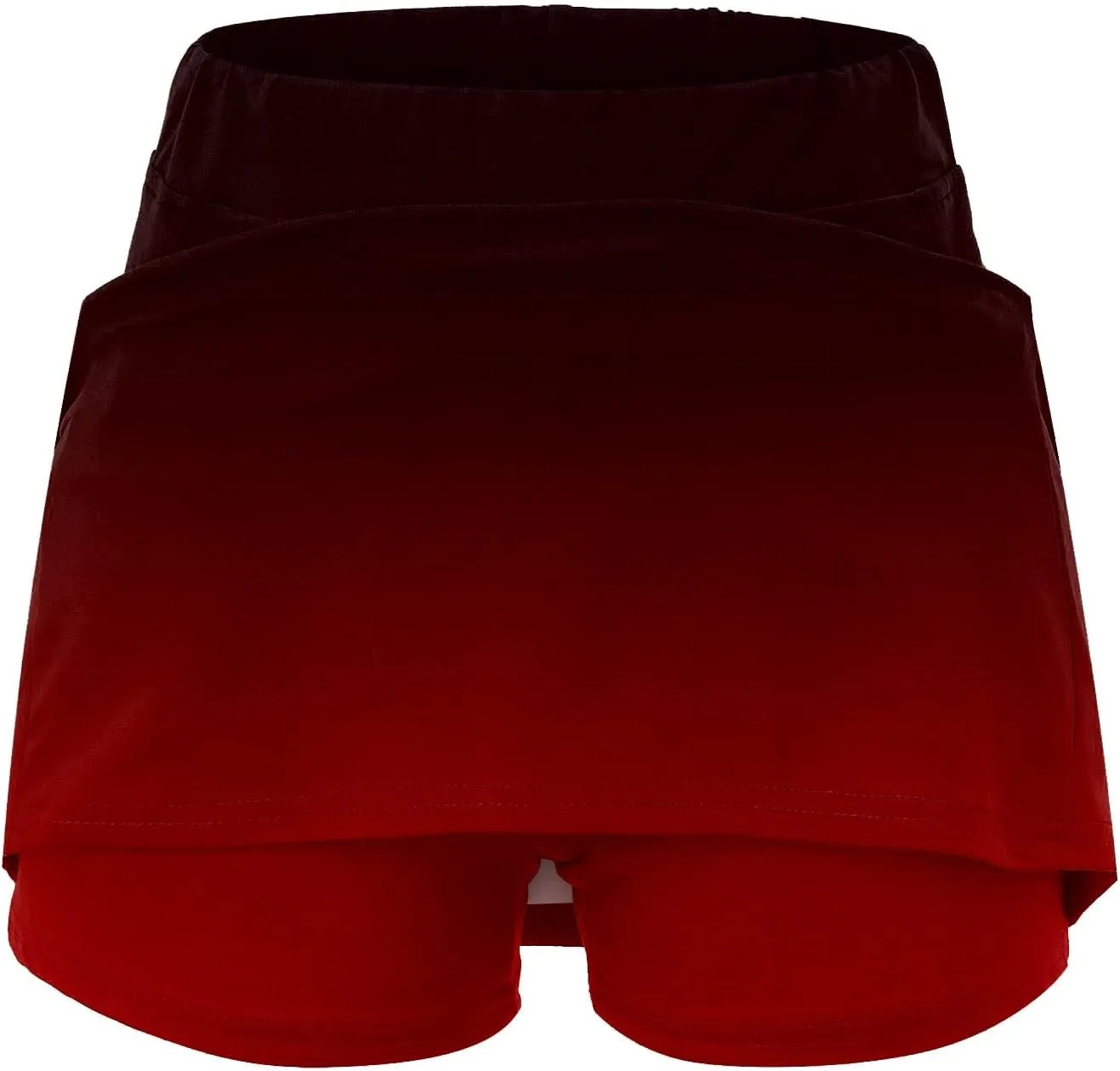 Womens Gradient Athletic Pantskirt 2024 Summer Fashionable Double Layer Safety Shorts Pants Mid Waisted Tennis Yoga Culottes