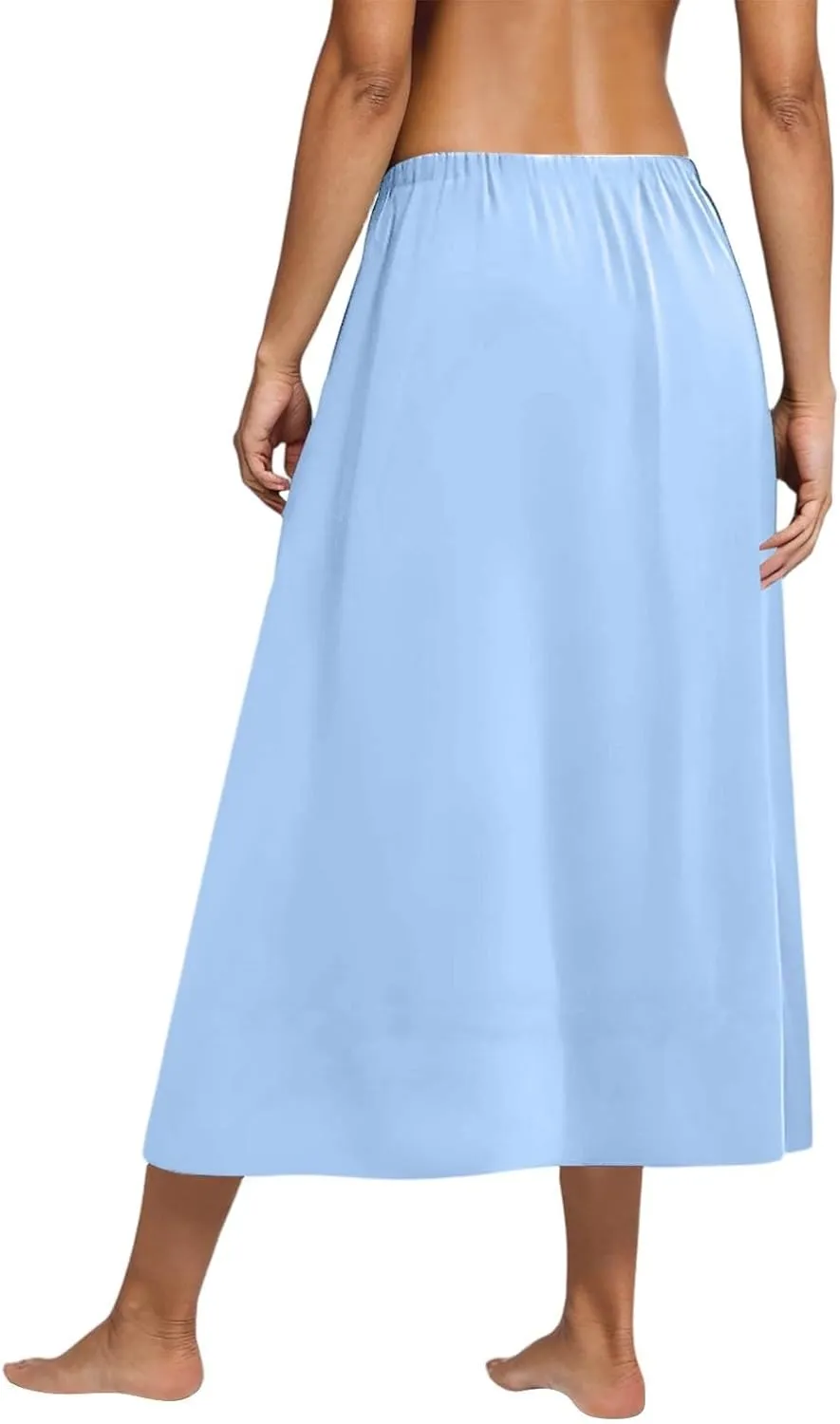 Women's Midi Boho Floral Skirts Trendy A Line Skirt Comfy Flowy High Elastic Waist Skorts with Pockets