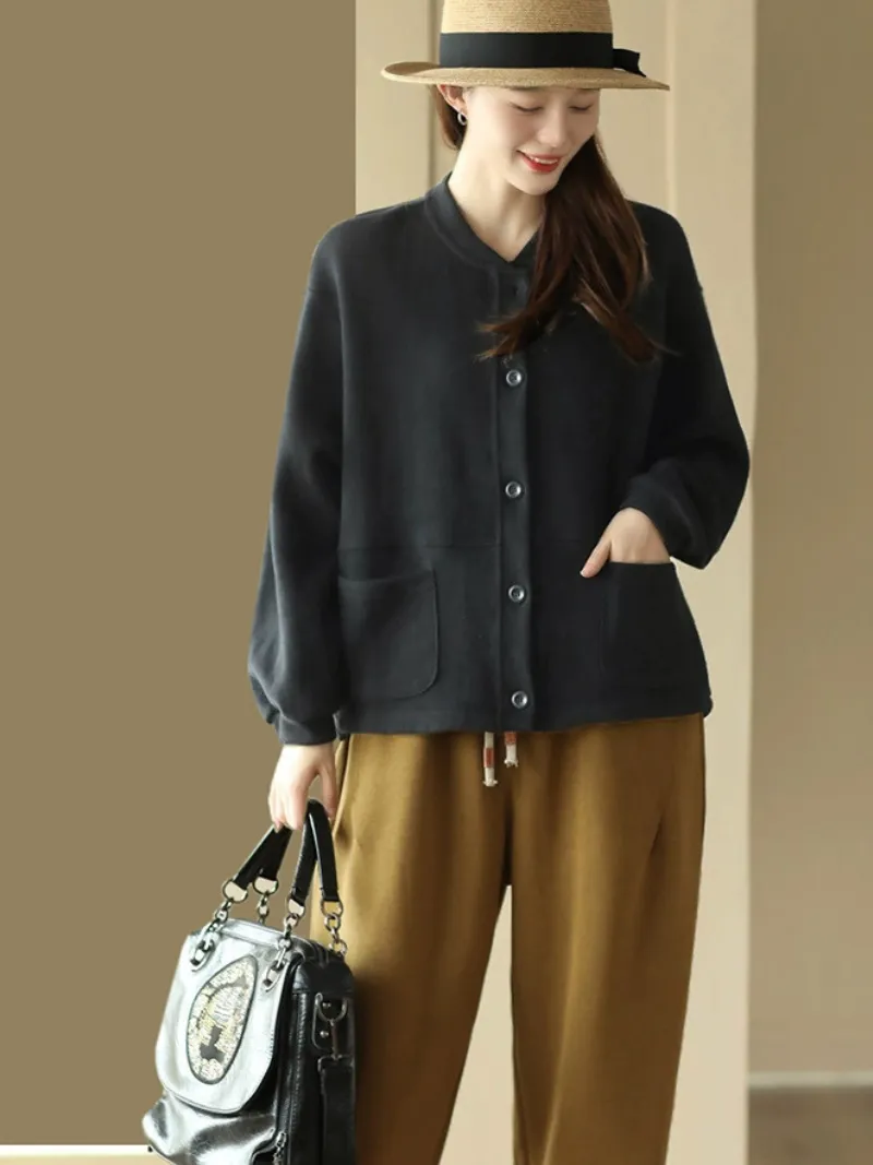 Women's Modern Casual Wear Stand Collar Sweater