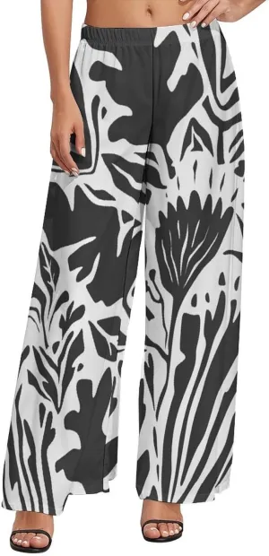 Women's Pants Elastic High Waisted Boho Tie Die Colors Flower Palazzo Casual Wide Leg Dress Pants for Women